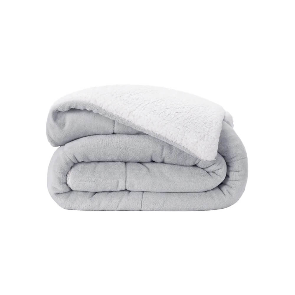 Coberdrom Queen Sherpa Manta Fleece Cinza Lavive
