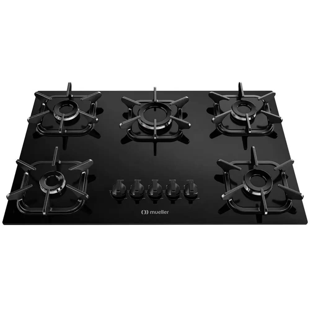 Fogão Cooktop 5 bocas G5 Queimador Ultra Chama Preto 601270003 Mueller
