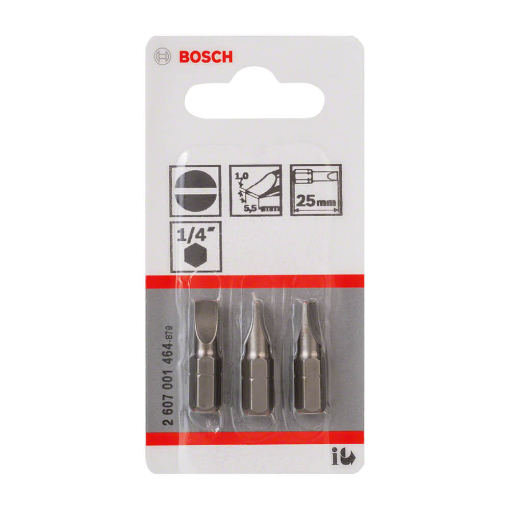 Jogo de Bits Fenda 3 peças 2607001464 Bosch