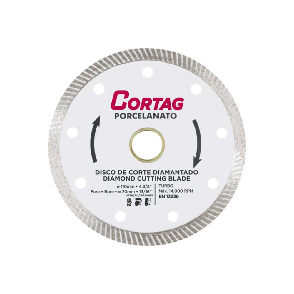 Disco Diamantado Porcelanato Turbo 110mm 1,2mm 60863 Cortag