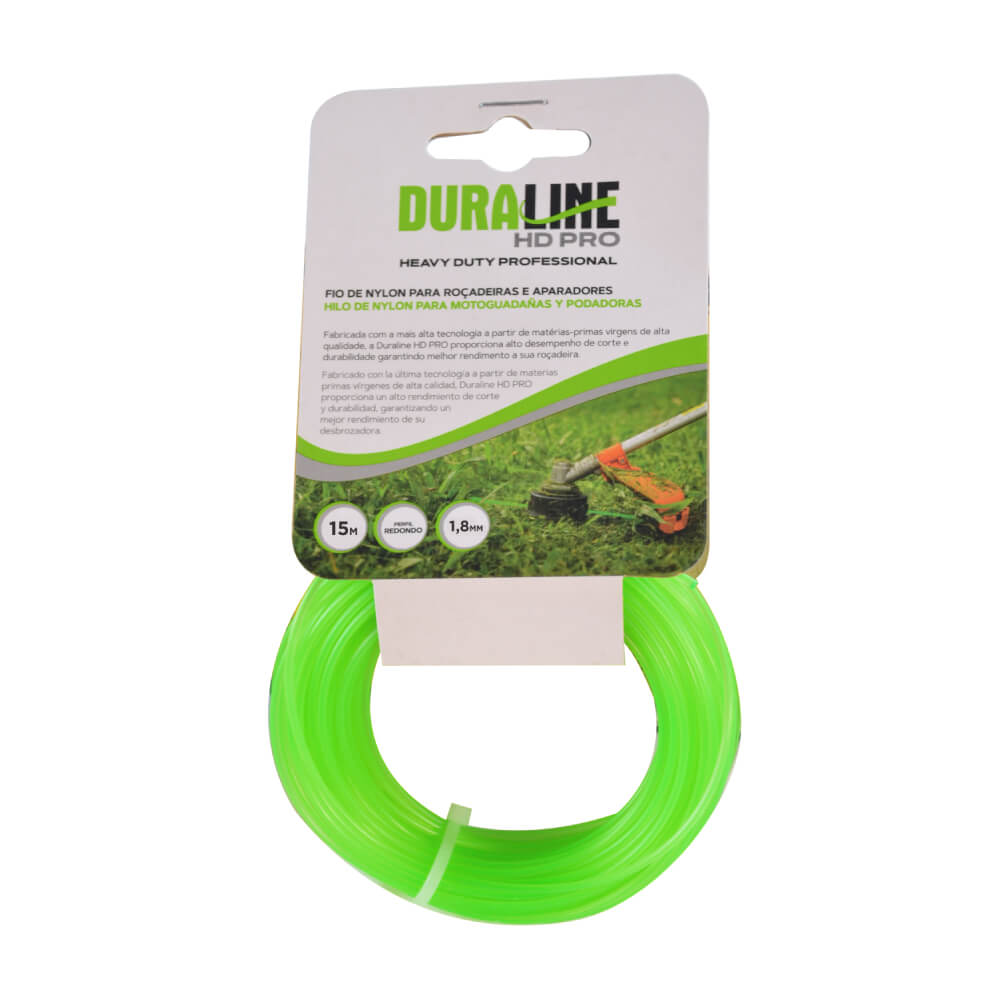 Fio de Nylon para Aparador 1,8mm Duraline Redondo Verde HD18015R Nordtech