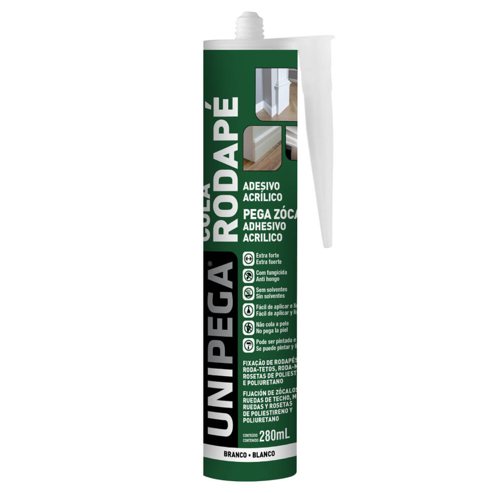 Cola para Rodapé Cartucho 280ml Branco Unipega
