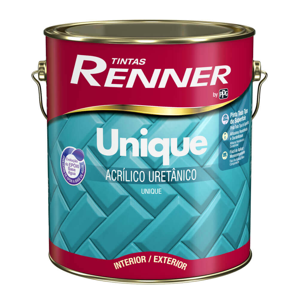 Tinta Acrílica Unique Alto Brilho Uretânico Multisuperfície Branco/Base Pastel Galão 3,5L 1900 Renner