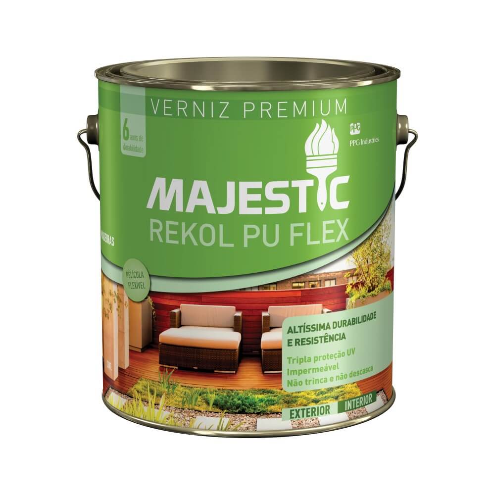 Verniz Majestic Rekol PU Flex Canela Acetinado Galão 3,6L 6811 Renner