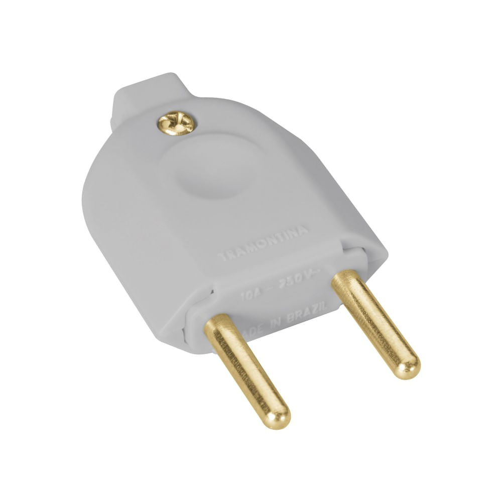 Plug Macho 2P 10A Cinza 57401/002 Tramontina