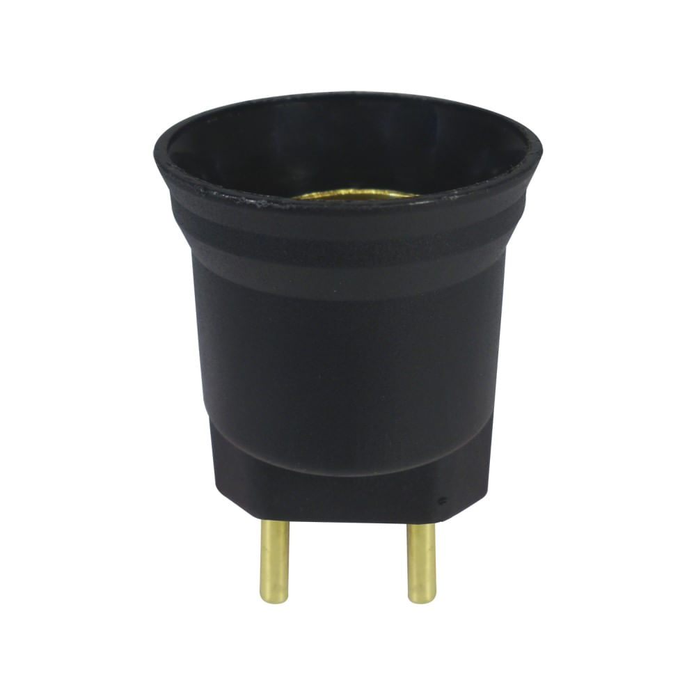 Soquete Adaptador 2P 10A Preto 122 Perlex