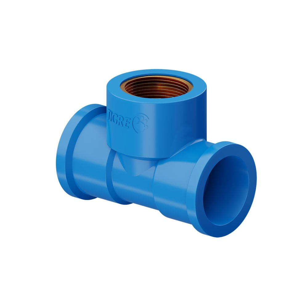 Tê 90° Soldável e Roscável com Bucha Latão 25mm x 1/2" 35308369 Tigre