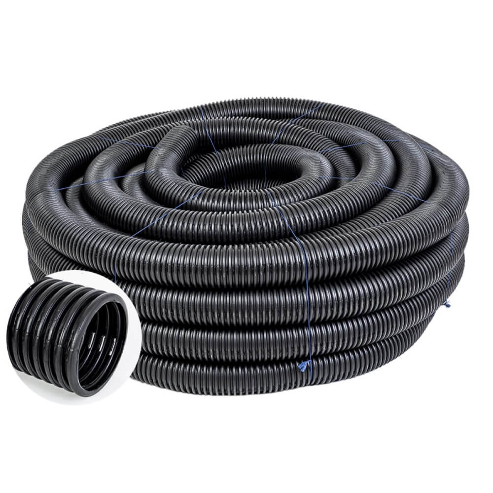 Cano Flexível para Drenagem PEAD 100mm Preto Dakron