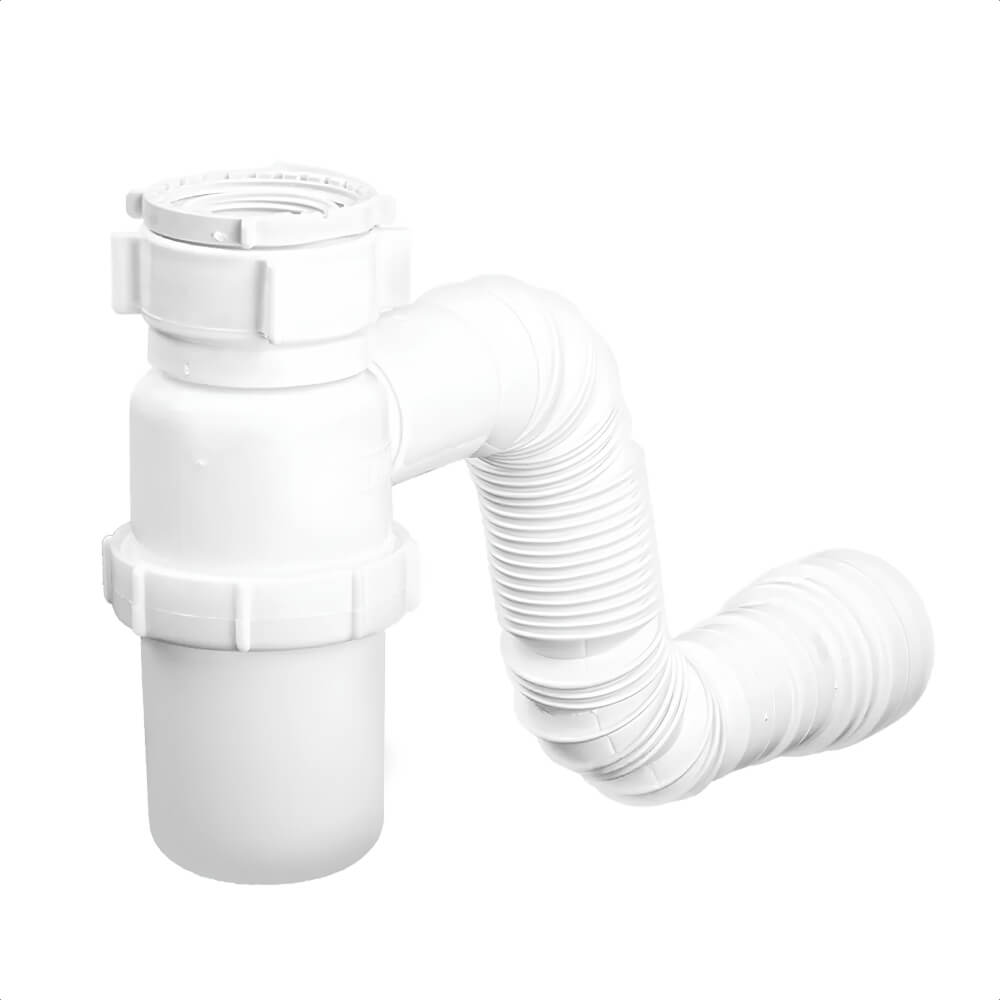 Sifão Sanfonado com Copo Branco SCP40 653 Astra