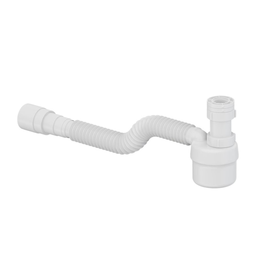 Sifão Sanfonado com Copo de Parede Branco 26916496 Tigre