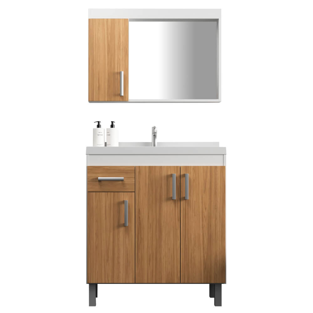 Balcão com Armário Cuba 80 cm Branco/Itapuã 581 Cewal Móveis