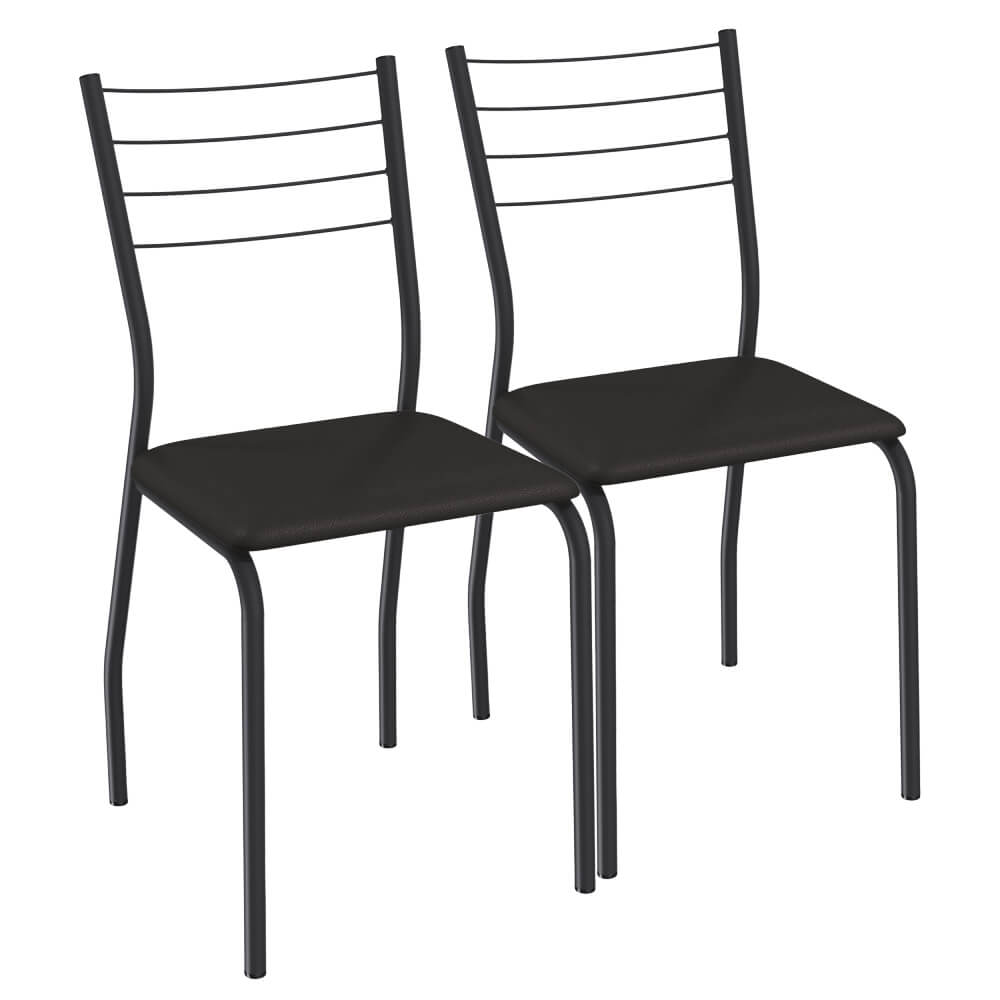 Cadeira Malta Preto Fosco 2 peças 2C140PRF Kappesberg