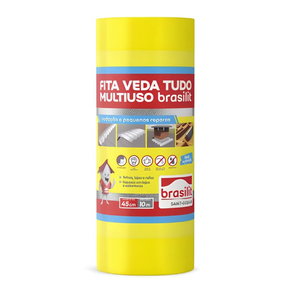 Fita Asfáltica Veda Tudo Multiuso 45cm x 10m Brasilit