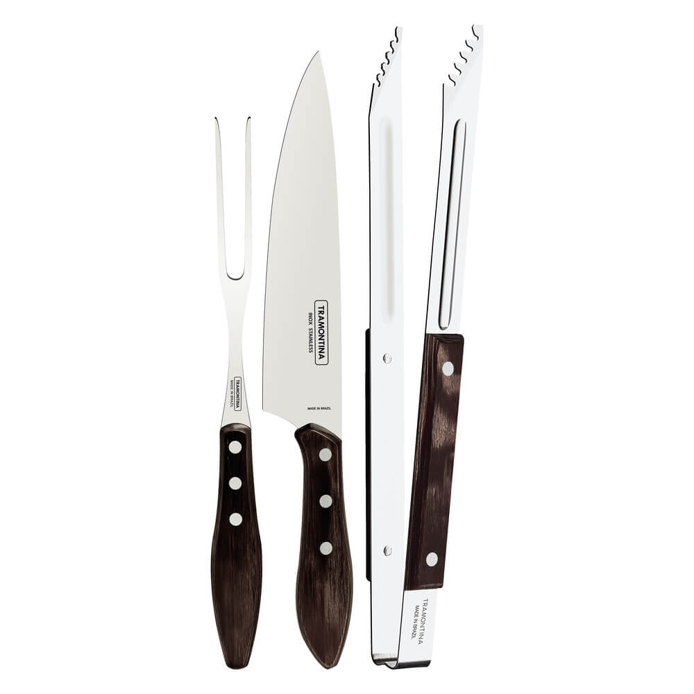 Kit Churrasco Polywood 3 peças Castanho 29899/265 Tramontina