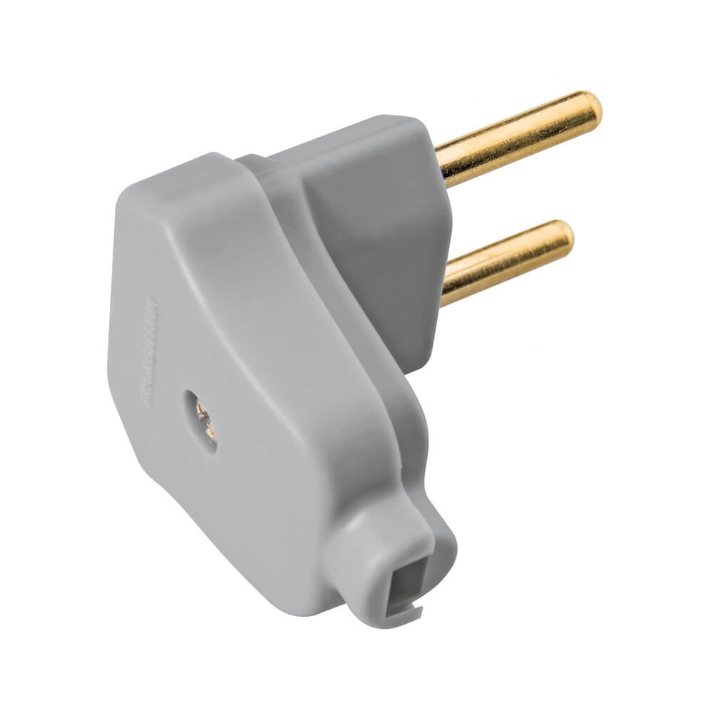 Plug Macho Angular 2P 10A Cinza 57401/006 Tramontina