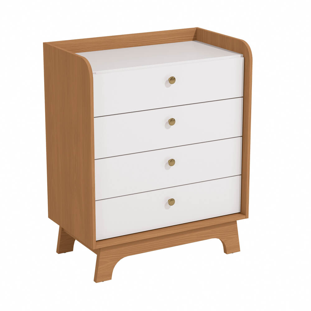 Cômoda 4 Gavetas Canela/Branco T403 Kappesberg
