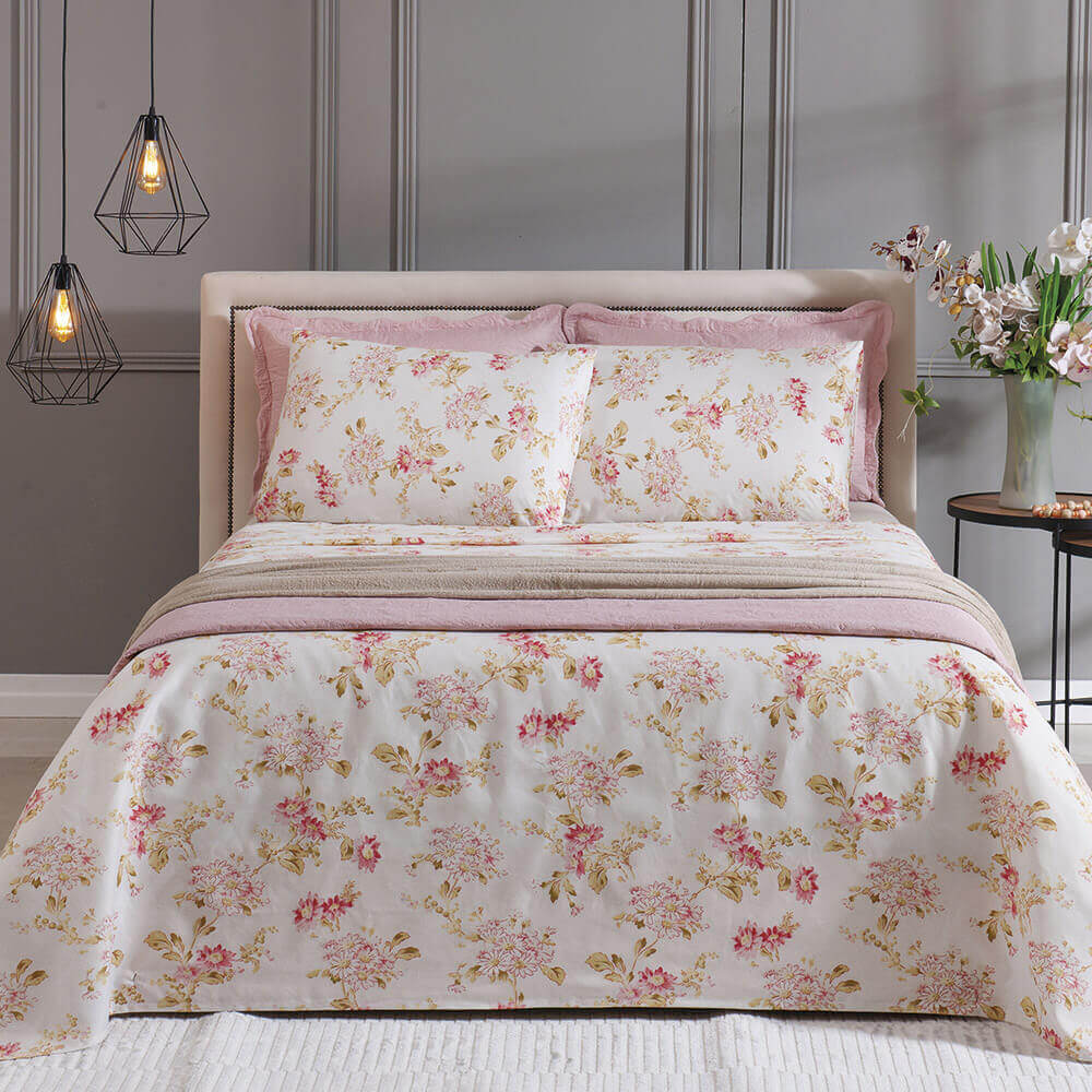 Jogo de Cama Queen 4 peças Supercal Sortido Corttex