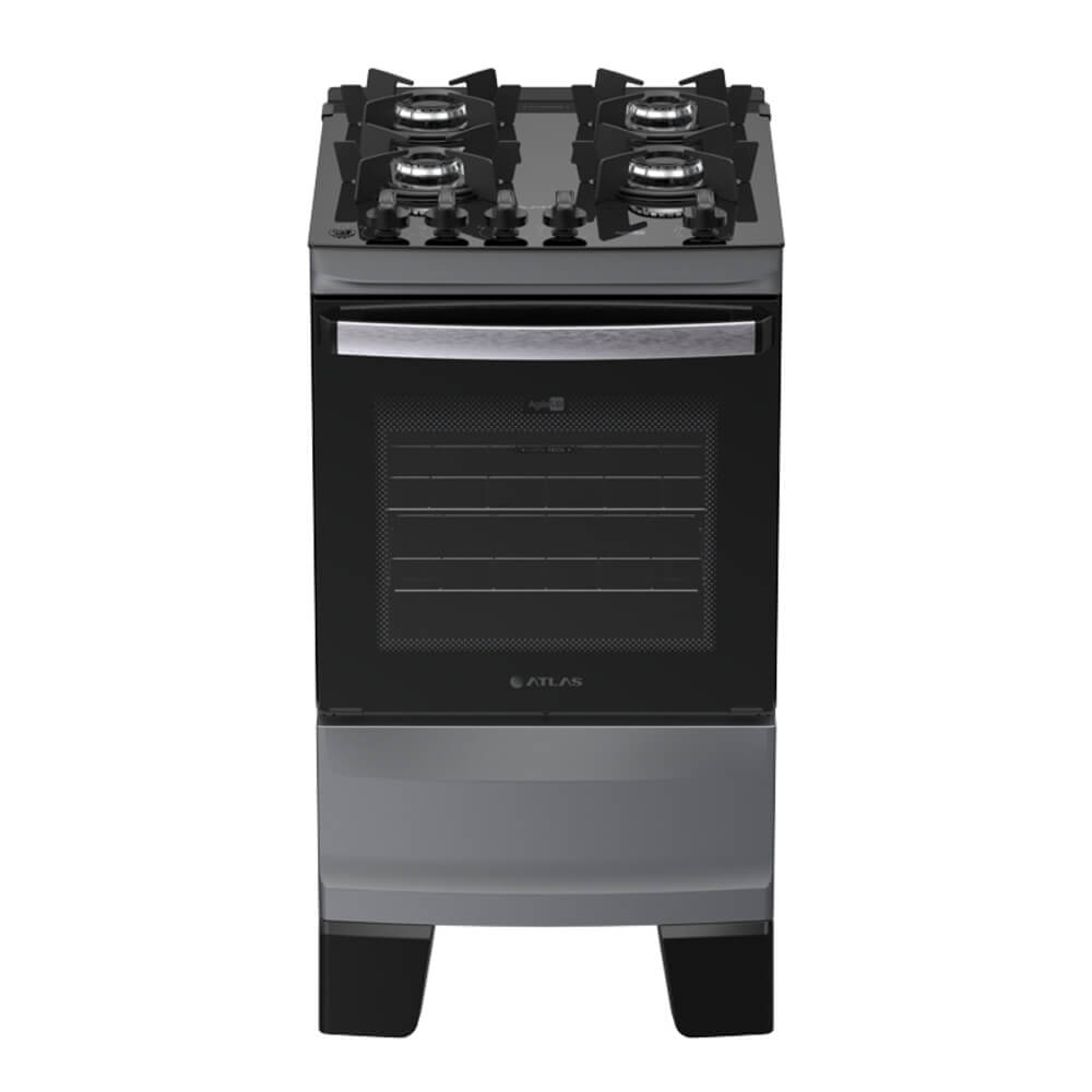 Fogão 4 bocas com Mesa de Vidro Agile Up Titanium 300002046 Atlas