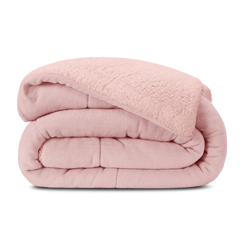 Coberdrom Queen Manta Flannel com Sherpa Colorida Rose 02302-0005 Lavive